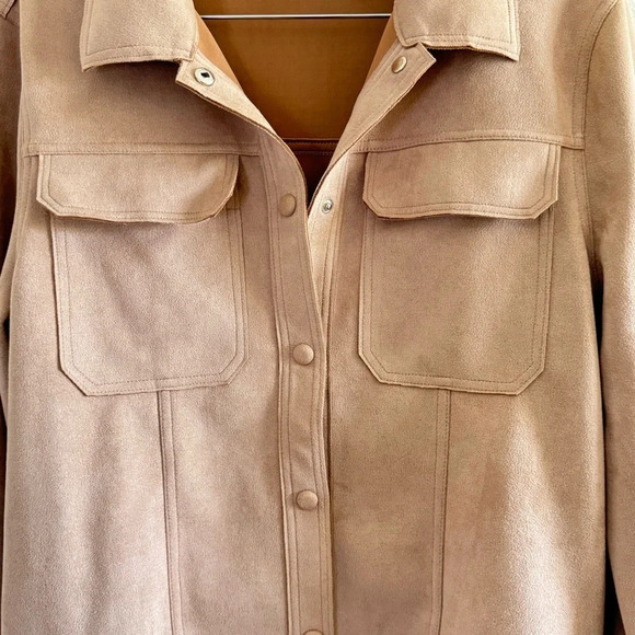 Jules Kae Hannah Beige Oversized Shacket Jacket Size XS - Picture 8 of 12